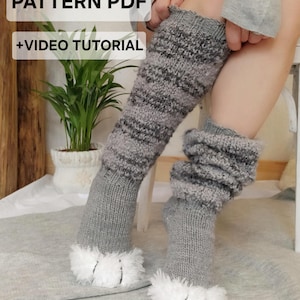 Cat Paw Socks Knitting Pattern – Cozy Plush Toe Socks (PDF Download) Video Tutorial