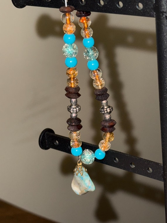 Handmade Ink Pattern Glass Bead Bracelets - Nature