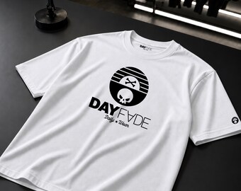 Skull Graphic T-Shirt, White Streetwear Tee, Unisex Urban Shirt, DAYFADE
