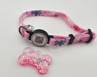 Personalized QR Code Cat Collar with Resin Name Tag