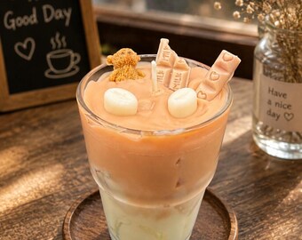 Coffee Latte Candle | Handmade Dessert Candle | Iced Coffee Candle | Cute Café Decor | Gift for Coffee Lovers | Kawaii Candle