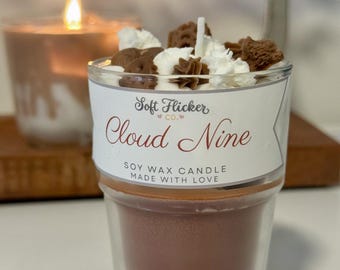 Cloud Nine Soy Wax Candle | Chocolate Dessert Candle | Cookie Candle | Whipped Wax Candle | Cute Handmade Candle | Gift for Her