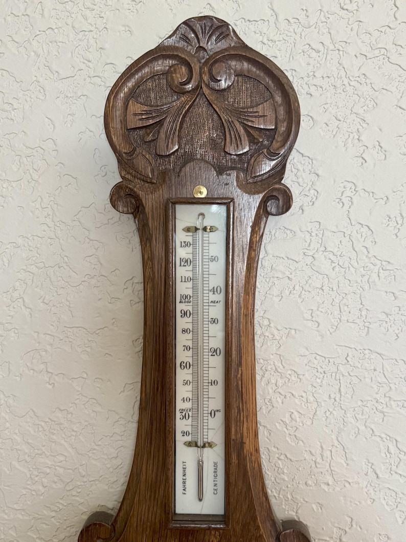 Beautiful Antique Victorian Carved Oak Banjo Barometer - Etsy