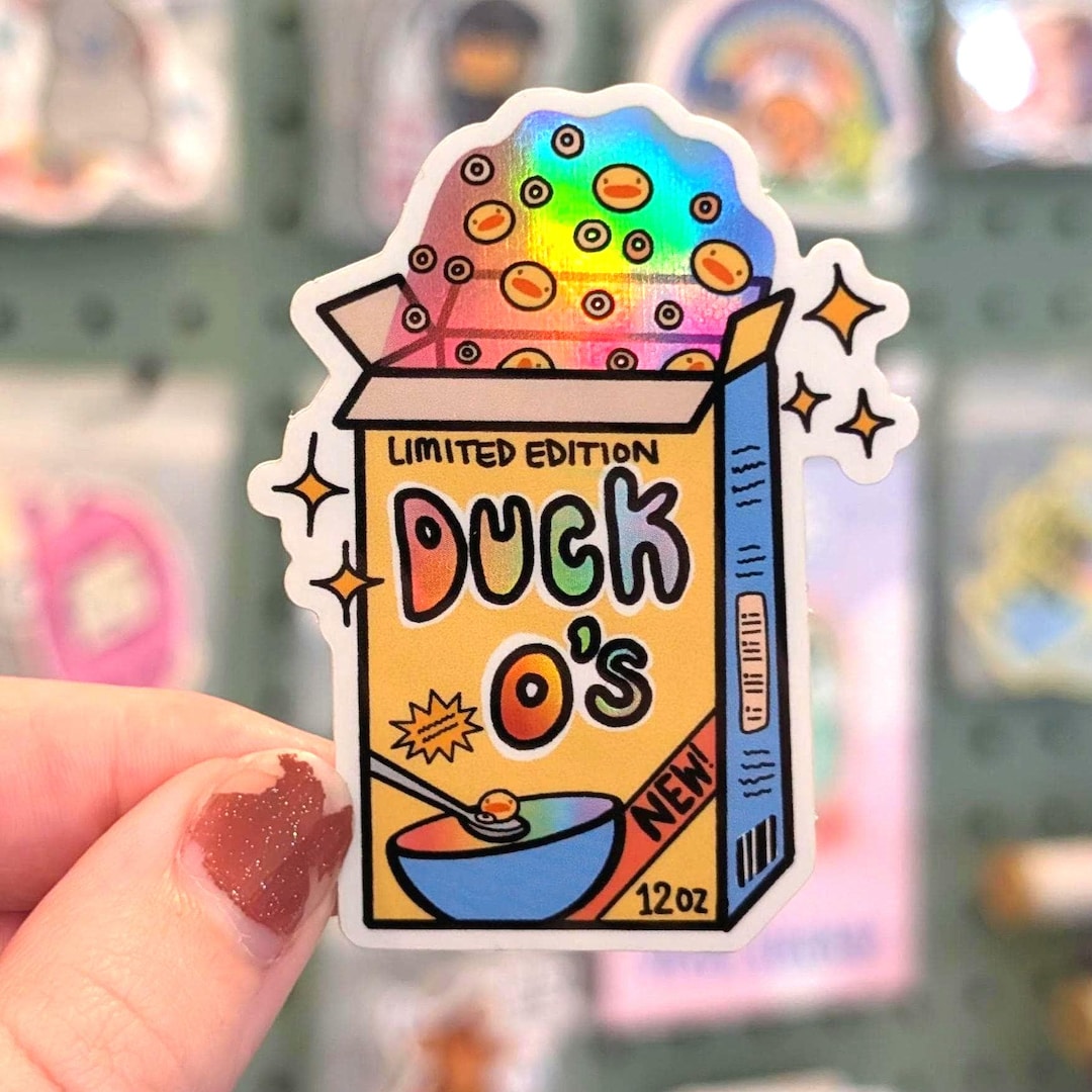 Duck O's Cereal Sticker - Dishwasher Safe Vinyl Decal - Etsy