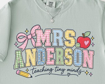 Personalized Teacher Shirt, Custom Teacher Name Tee, Comfort Colors Teacher Shirt, Back to School Shirt, Cute Teacher Gift, Teacher Team Tee