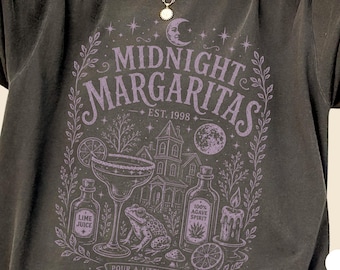 Midnight Margaritas Comfort Colors Shirt, Retro Halloween potion Shirt, Witchy Tee, Margarita Halloween Shirt, Practical Magic Shirt