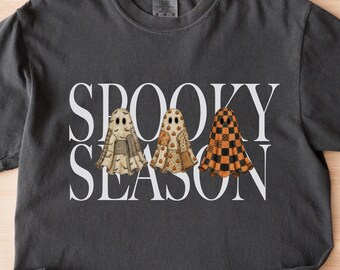 Spooky Season Shirt, Halloween Ghost Shirt, Comfort Colors Halloween Tee, Vintage Ghost Graphic Tee, Cute Spooky Shirt, Halloween Gift