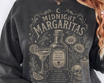 Midnight Margaritas Comfort Colors sweatshirt Salt Rosemary Lavender Love Shirt Witchy Tee, Margarita Halloween Shirt, Practical Magic Shirt