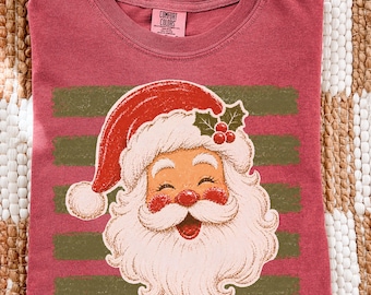 Vintage Santa Shirt, Retro Christmas Shirt, Comfort Colors Santa Tee, Vintage Christmas Graphic Tee, Holiday Shirt, Christmas Gift for Her