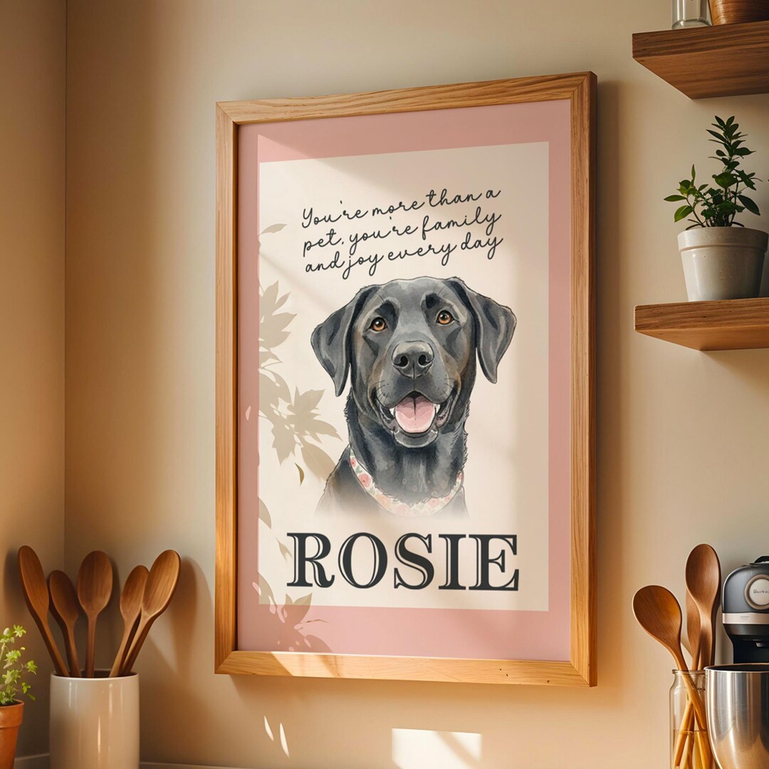 Custom Watercolor Pet Portrait Poster, Personalized Dog or Cat Wall Art ...