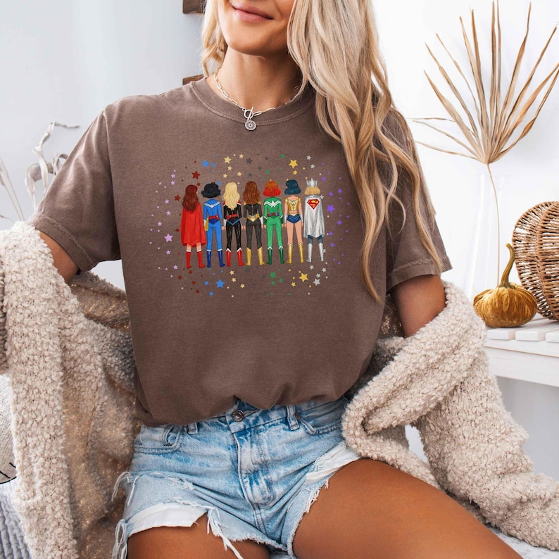 Camiseta de superhéroe femenina, camiseta Girl Power, estilo cómic imagen 6