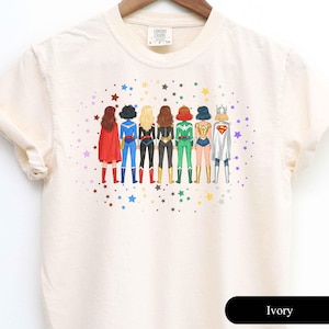 Camiseta de superhéroe femenina, camiseta Girl Power, estilo cómic imagen 4
