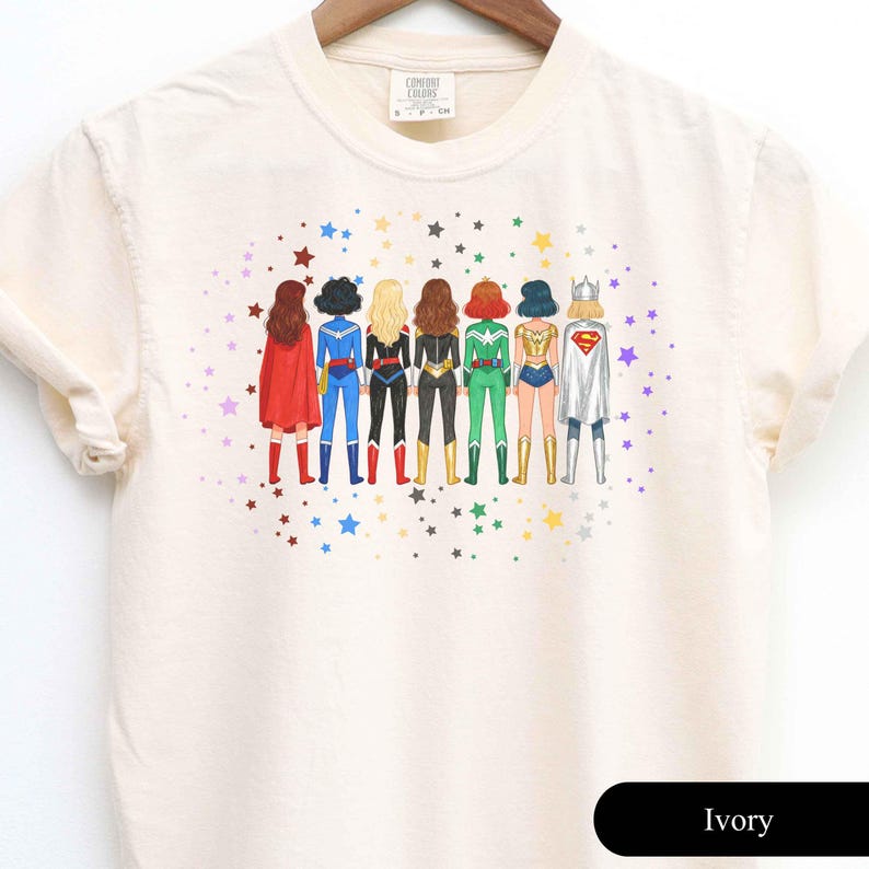 Camiseta de superhéroe femenina, camiseta Girl Power, estilo cómic imagen 4