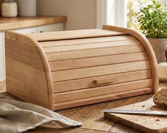 ヴィンテージ ロールトップ 木製ブレッドボックス - カナダ製 - Etsy 日本