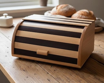 Handmade beige bread box 38x27x17 cm