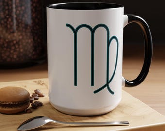 Taza de café del zodiaco Virgo / Diseño celestial personalizado / Regalo astrológico para ella