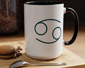 Krebs Sternzeichen Kaffeebecher | Benutzerdefiniertes himmlisches Design | Astrologie Geschenk für sie