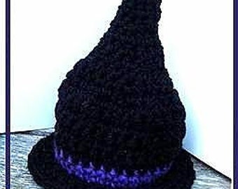 Instant Download PDF Crochet Pattern - WITCH, or WIZARD hat  spp84, hats, costumes, play clothes, halloween, children, adult