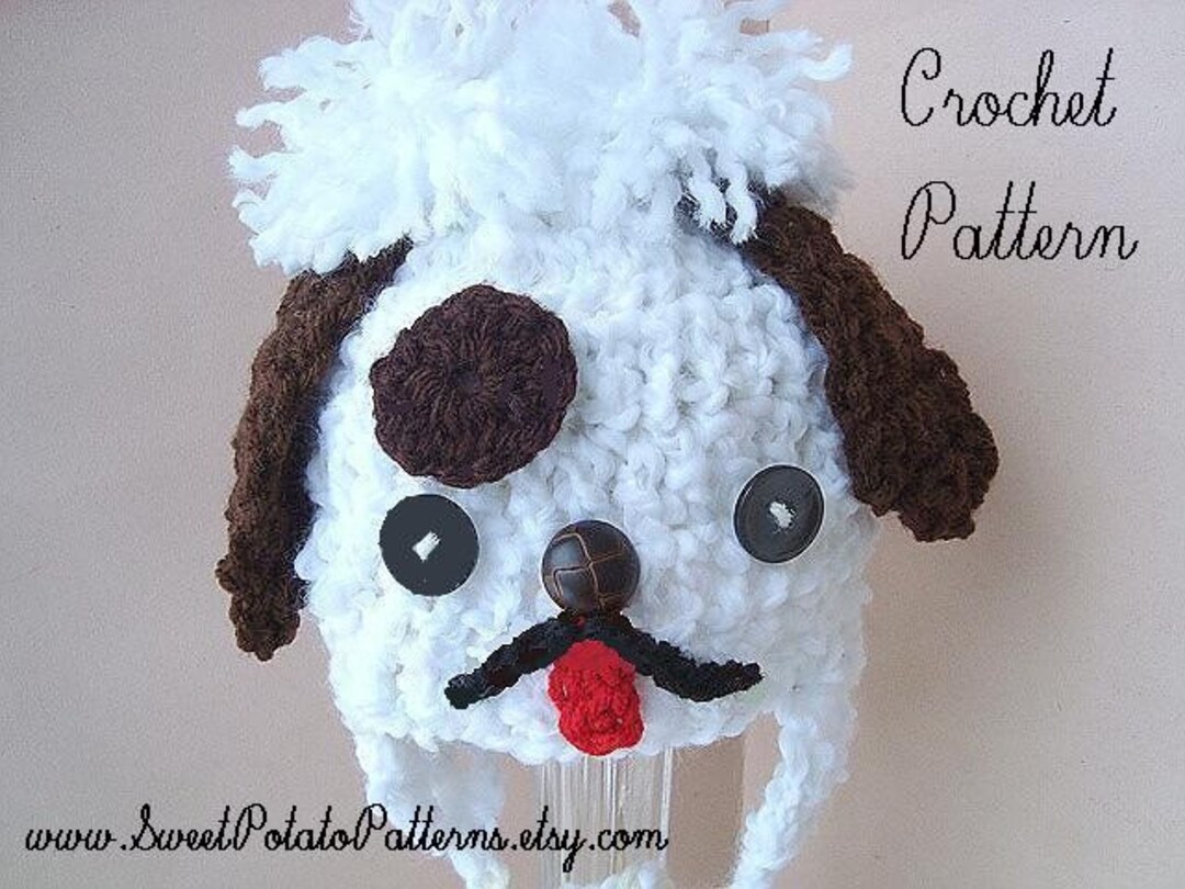Instant Download PDF Crochet Pattern Puppy Dog Ear Flap Hat SPP-05 ...