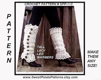 CROCHET Legwarmers , Long Tall Legwarmers, Crochet PATTERN, Make them any size, child,adult, women, toddler, teen, #SPP-113,  digital down