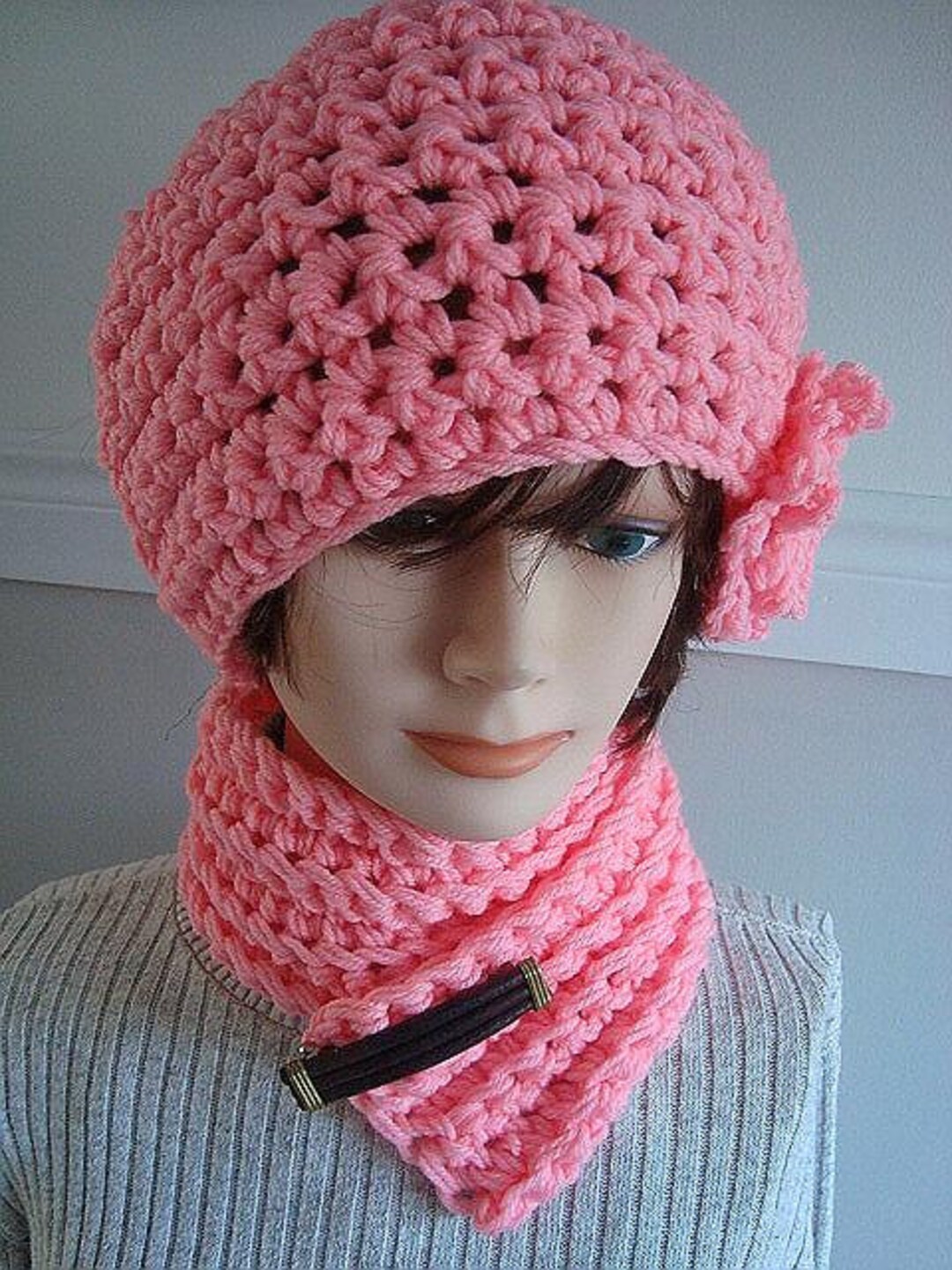 Instant Download PDF Crochet Pattern Hat and Scarf Set Quick and Easy