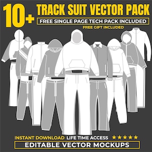 Bundel met 10+ trainingspakmodellen | Ontwerpsjablonen | Mockuppakket joggingbroek met capuchon | Sportkleding Kleding Kleding Mode Sjabloonset