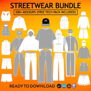 200+ Streetwear Apparel Design Bundle | Vector Templates & Free Tech Pack – Streetwear Vector  Pack, Procreate Templates for Clothing Brands