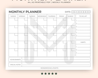 Weekly Planner Printable – Minimalist Weekly Planner Template PDF ...