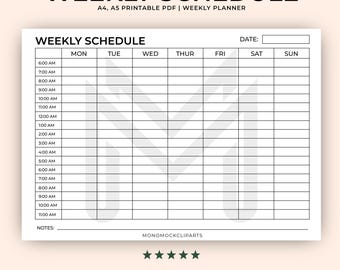 Weekly Planner Printable – Minimalist Weekly Planner Template PDF ...