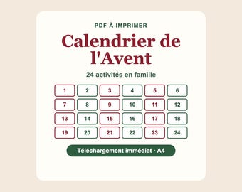 Ausdruckbarer Adventskalender (PDF), 24 Weihnachtsaktivitäten für Kinder und Familien