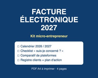 France e-invoicing 2027 checklist for micro-entrepreneurs, printable PDF A4