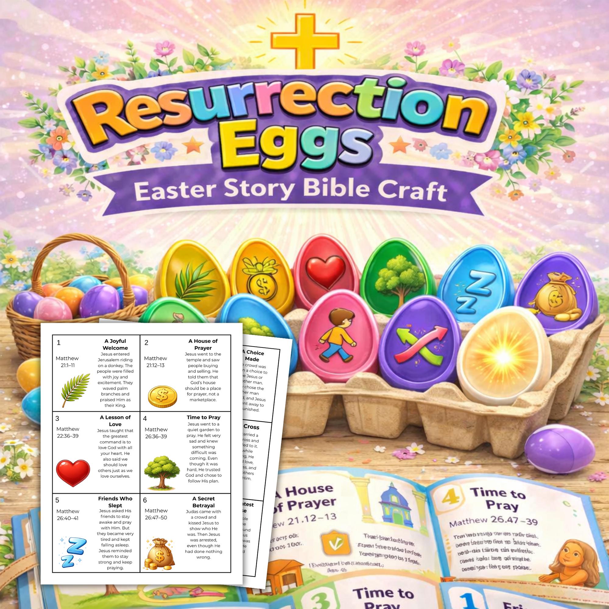 Resurrection Eggs Easter Story Printable, Christian Easter Activity for ...