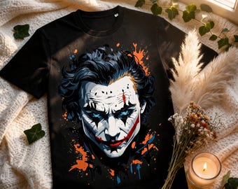 T-shirt Clown Street Art — Portrait Graffiti Urbain, Coton Bio Unisexe, Cadeau Original Homme Femme, Streetwear Artistique Imprimé en France