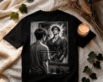 T-shirt Manga Motivation — Citation Japonaise Deviens ton moi idéal, Coton Bio Unisexe, Cadeau Ado Sport Musculation, Streetwear Japonais