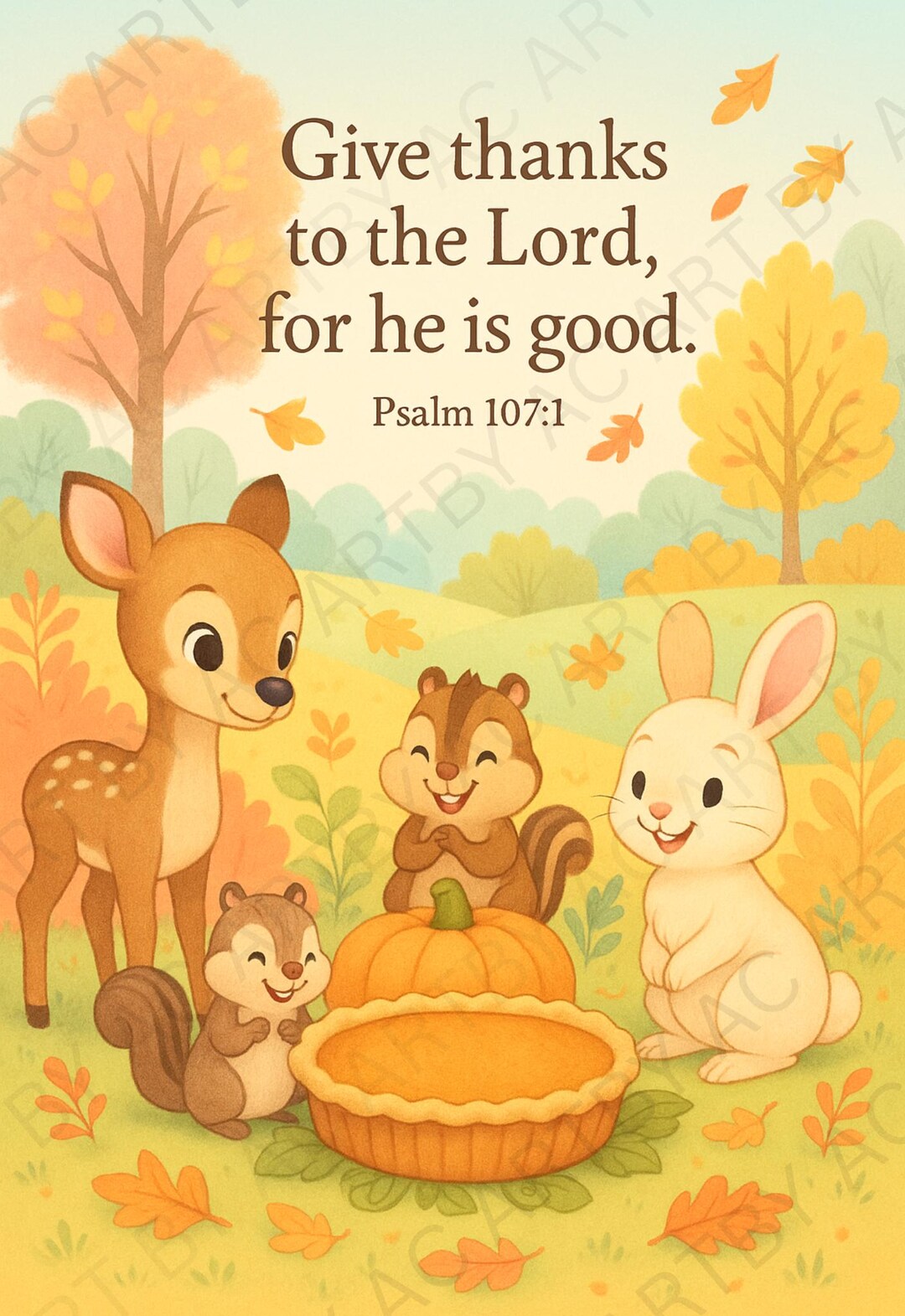 Scriptures With Fall Animals Fall Thanksgiving Scripture Printable: Woodland Animals and Pumpkin Pie ...