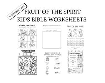 Fruit of the Spirit Bible Worksheets for Kids | Christian Printable Activities | Ages 5–8
