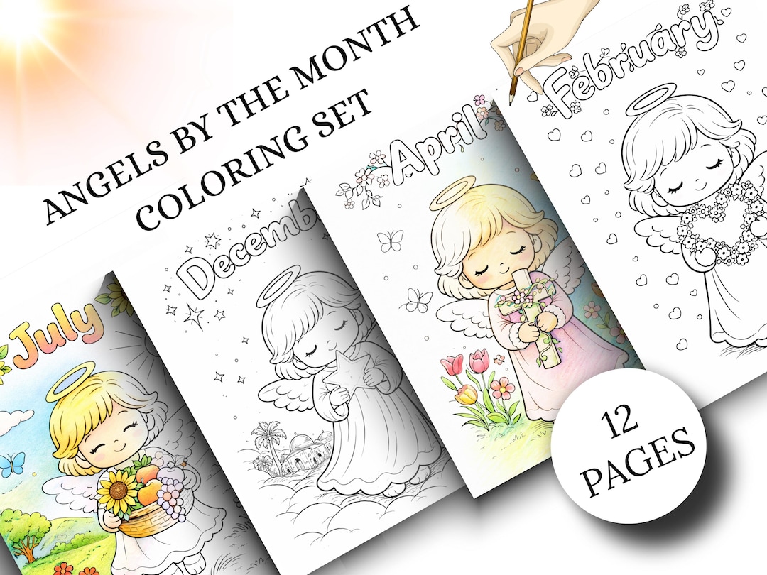Angels of the Months Coloring Pages | Christian Angel Coloring Book PDF ...