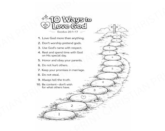 Biblia edukacyjna dla dzieci do druku: Dziesięć Przykazań