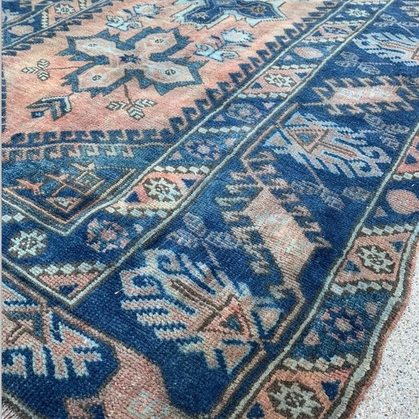 Blue Vintage Rug Etsy