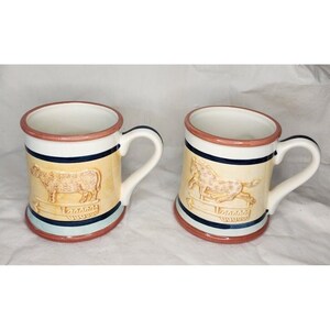 Vintage H&HD Weather Vane Mugs Set of 2 1994 Made in Mexico Country Cottage Core