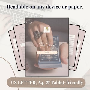 Readable on any device – Tarot Timing printable in A4 and US Letter size. Elegant layout for both digital tablets and paper use.