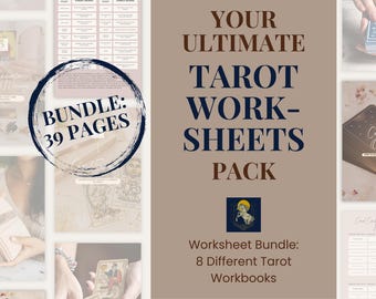 Ultimate Tarot Study Bundle • 8 Printable Worksheets + Bonuses • PDF A4 US Letter Tablet-friendly