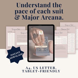 Understand Tarot timing for each suit and Major Arcana. Digital guide to reading pace and rhythm. Instant download, tablet-friendly and printable.