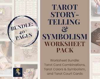 Tarot Storytelling & Symbolism Pack • 3-Part Workbook Bundle • Combinations + Symbols + Court Cards • 40+ Pages • PDF A4 US Letter Tablet