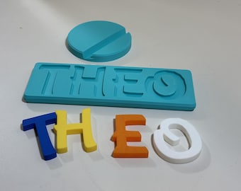 Personalized 3D Printed Name Puzzle for Toddler Developmental Play and Custom Nursery Decor