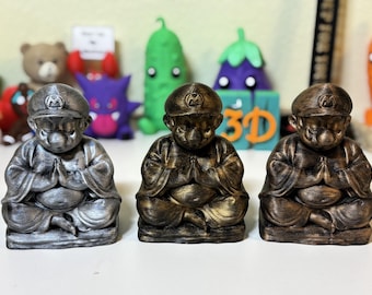 Mario Buddha 5-Inch Statue 3D Printed Zen Figure for Gamer Desk Decor