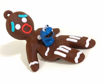 Gingerbread Man Alien Chestburster | Funny Cookie Monster Parody | 3D Printed Christmas Ornament or Figurine | Sci-Fi Horror Mashup Gift