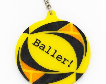 3D Printed Personalized Beach Volleyball Keychain / Bag Tag | Custom Text | Team Gift | Text: Inset or Printed