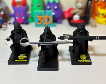 Low Poly Darth Vader Pen or Wedding Ring Holder 3D Printed with Customization Available