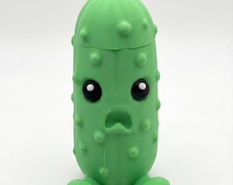 Pouty Pickle Secret Container | 3D Printed The Big Dill Stash Box | Desktop Organizer & Hiding Spot | Unique Novelty Gift